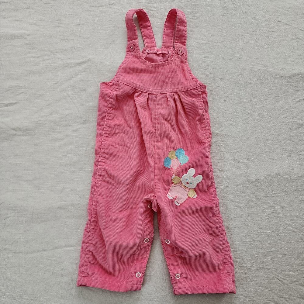 Vintage Healthtex Bunny + Balloons Overalls 9-12 months